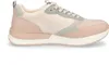 A side view of a single beige sneaker. Voir les images du produit