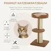 PawHut Škrabadlo pro kočky s plošinou, sisal a plyš, světle Náhled obrázku produktu 4