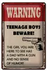 Blechschild Spruch 20x30cm warning teenage boys Produktbild-Vorschau 1