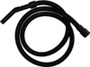 A black vacuum cleaner hose is coiled on a white background. Produktbild-Vorschau