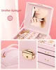Boîte à bijoux à 3 niveaux, verrouillable avec miroir, Voir les images du produit 5