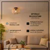 Stropná lampa, 30 cm, E27, bambus/kov, prírodná/čierna Náhľad obrázku produktu 3