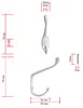 A collage of product images with dimensions shown for hooks and screws. Produktbild-Vorschau