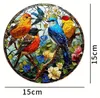 GKA Sonnenfänger Vögel und Blumen 15 cm bunt Buntglas Produktbild-Vorschau 4