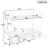 A diagram of a white metal bunk bed with dimensions indicated by lines and numbers. Anteprima dell’immagine prodotto