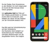 A smartphone with a colorful abstract wallpaper and a protective film outline shown on the screen. Produktbild-Vorschau