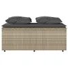 3-tlg. Garten-Essgruppe mit Kissen Hellgrau Poly Rattan Produktbild-Vorschau 5