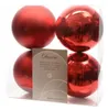 Rote runde unzerbrechliche Kunststoffkugeln 4er Set 10 cm Produktbild-Vorschau 5
