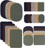 A collage of fabric patches in various colors and shapes, arranged in different groupings. Produktbild-Vorschau