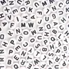 Buchstaben Perlen, 30 Stück, 4x7 mm, weiß mit schwarz, Produktbild-Vorschau 2