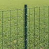 A close-up view of a green wire fence with a metal post in the center, set against a blurred green grassy background. Podgląd zdjęcia produktu