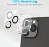 A close-up of a phone camera lens protector being shown next to a phone's camera module. Produktbild-Vorschau