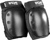 A pair of black knee pads are shown against a white background. Produktbild-Vorschau