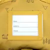 A close-up view of a yellow name tag on a backpack, with lines for name, address, and phone number. Anteprima dell’immagine prodotto