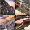 Poster - Poster ohne Rahmen - Boote Berge See - 70x50 cm - Produktbild-Vorschau 8