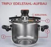 Schnellkochtopf 8L Druckkochtopf Edelstahl  Induktion  Produktbild-Vorschau 6