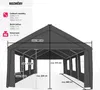 Zahradní pavilon 6x4m se 4 bočními sekcemi - šedý Náhled obrázku produktu 7