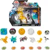 A Bakugan Evolutions Battle Strike Pack with multiple figures and accessories displayed in packaging and laid out below. Podgląd zdjęcia produktu