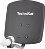 A satellite dish with a LNB and wall mount is shown against a white background. Produktbild-Vorschau