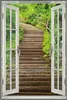 Wallario Wandbild mit Fenster-Illusion: Steintreppe im Produktbild-Vorschau 1