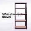 IvoQ Regál Čierny - Kovový úložný regál - Skladový regál - Náhľad obrázku produktu 5