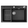 Granitspüle schwarz 70x45cm Set mit Küchenarmatur Produktbild-Vorschau 2