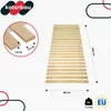 A wooden bed slat base with dimensions indicated. Voir les images du produit