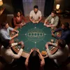 COSTWAY Runde Poker-Tischmatte für Texas Hold'em 120 cm, Produktbild-Vorschau 2