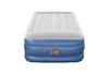 A blue and white inflatable air mattress is shown from the front on a white background. Produktbild-Vorschau