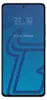 A smartphone screen protector with a blue background and a graphic design. Produktbild-Vorschau