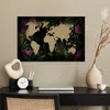 MuchoWow® Poster Weltkarte - Blumen - Blätter 60x40 cm - Produktbild-Vorschau 3