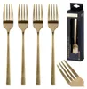 Dessertgabeln für Kuchen und Snacks, Stahl, Gold, 4 Stück, Produktbild-Vorschau 1