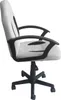 A white and black office chair shown from the side. Produktbild-Vorschau