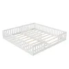 A white wooden bunk bed frame with guardrails, shown from a diagonal angle against a white background. Anteprima dell’immagine prodotto