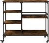 vidaXL Wózek kuchenny dąb wędzony 100x45x89,5 cm materiał Podgląd zdjęcia produktu 6