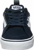 A close-up front view of a navy blue Vans shoe. Produktbild-Vorschau
