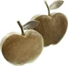 2x Dekofigur Apfel Mangoholz natur & Aluminium silber Produktbild-Vorschau 4