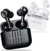 Two pairs of wireless earbuds in their charging cases, one black and one white, are displayed against a white background. Produktbild-Vorschau