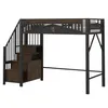 A loft bed with stairs, storage, and a railing. Náhled obrázku produktu