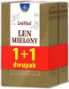 A product packaging for ground flaxseed, showing a '1+1' promotional offer. Produktbild-Vorschau
