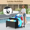 COSTWAY Pool Aufbewahrungskorb mit Rollen, Polyrattan Produktbild-Vorschau 7