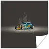 MuchoWow® Poster Auto - Oldtimer - Flammen - Blau 50x50 cm Produktbild-Vorschau 1