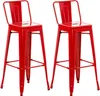 Two red bar stools are shown against a white background. Podgląd zdjęcia produktu