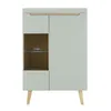 Wohnzimmer Vitrine in Grün Matt mit Eiche STOCKTON-61 Produktbild-Vorschau 5