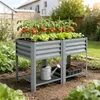 Hochbeet mit unterer Ablage, verzinkter Metall-Pflanztisch Produktbild-Vorschau 4