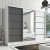 Schwebetürenschrank, 3-türig Schrank 200 cm mit Spiegel Produktbild-Vorschau 2