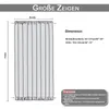 Diagram showing the dimensions of a curtain with text labels and measurements. Produktbild-Vorschau