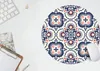 MuchoWow® Mauspad Mousepad Blumen - Retro - Design 40x40 cm Produktbild-Vorschau 6
