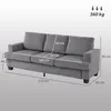HOMCOM 3-Sitzer Sofa, Couch mit Armlehnen, Stahlbeinen, Produktbild-Vorschau 3