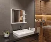 Armadio a specchio 60x50 bianco, mobile bagno con ripiani, Anteprima dell’immagine prodotto 2